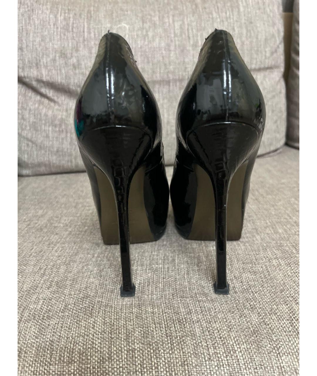 SAINT LAURENT Коричневые туфли из лакированной кожи, фото 4