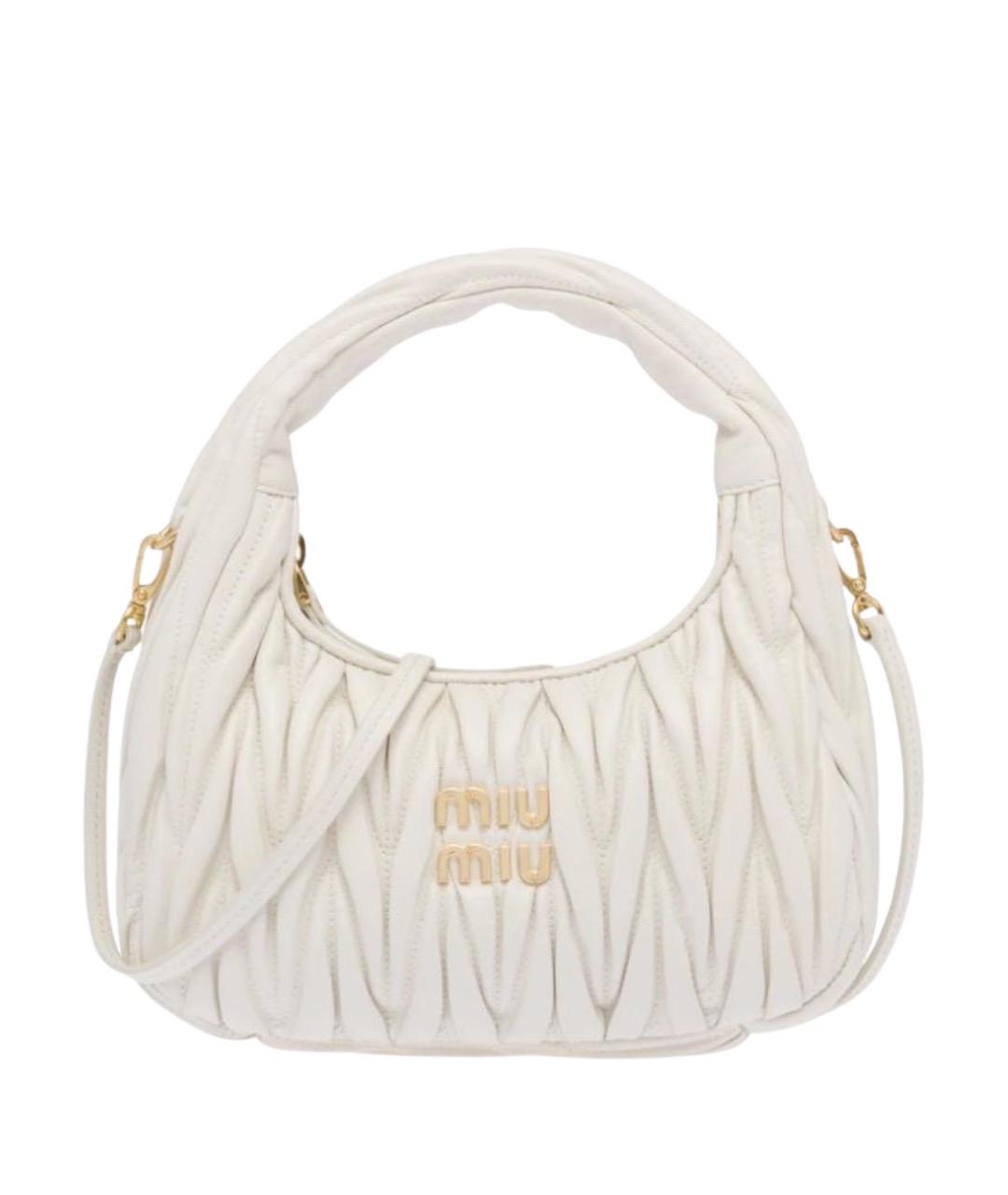 MIU MIU Бежевая кожаная сумка через плечо, фото 1