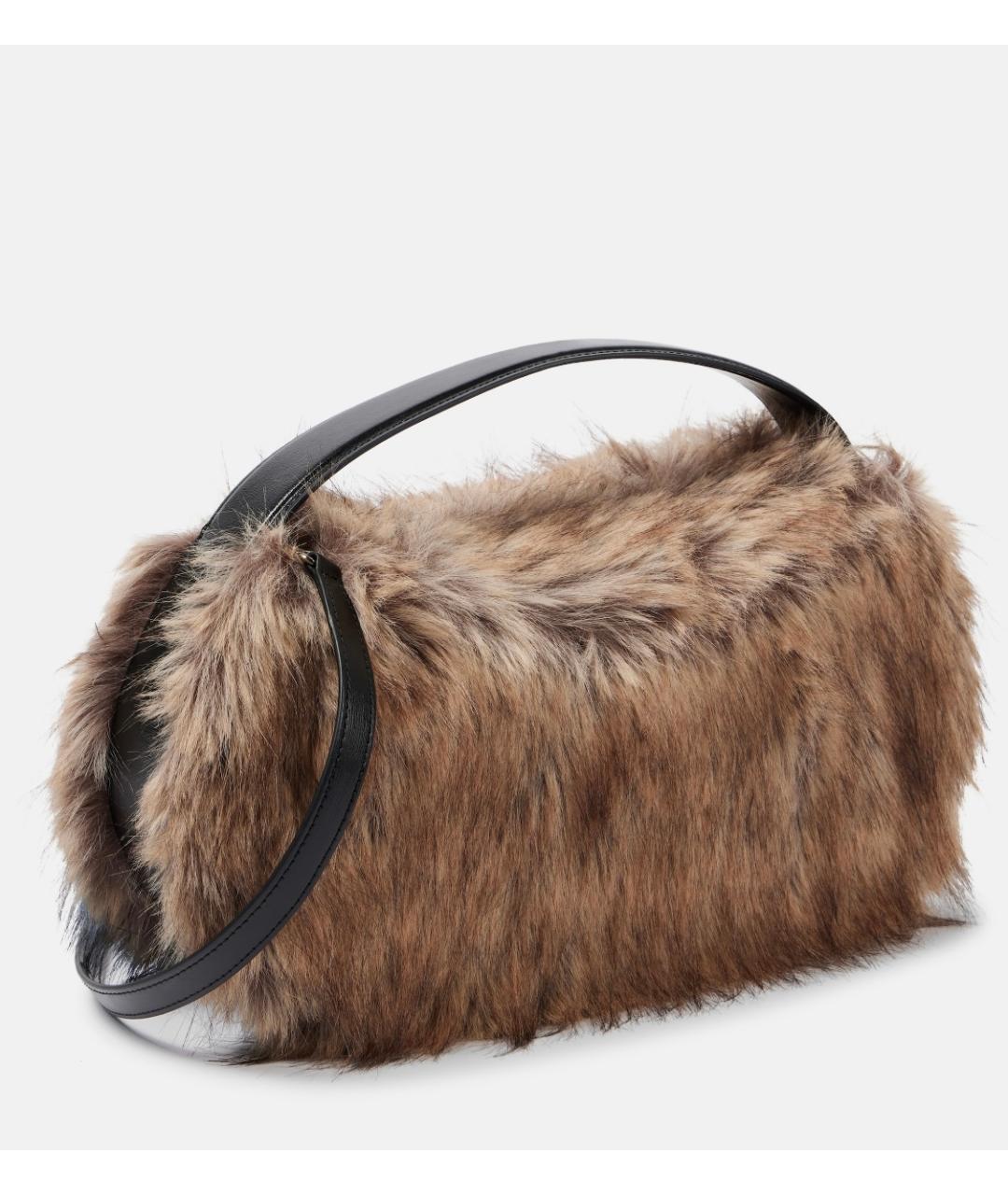 COPERNI Коричневая меховая сумка с короткими ручками, фото 4