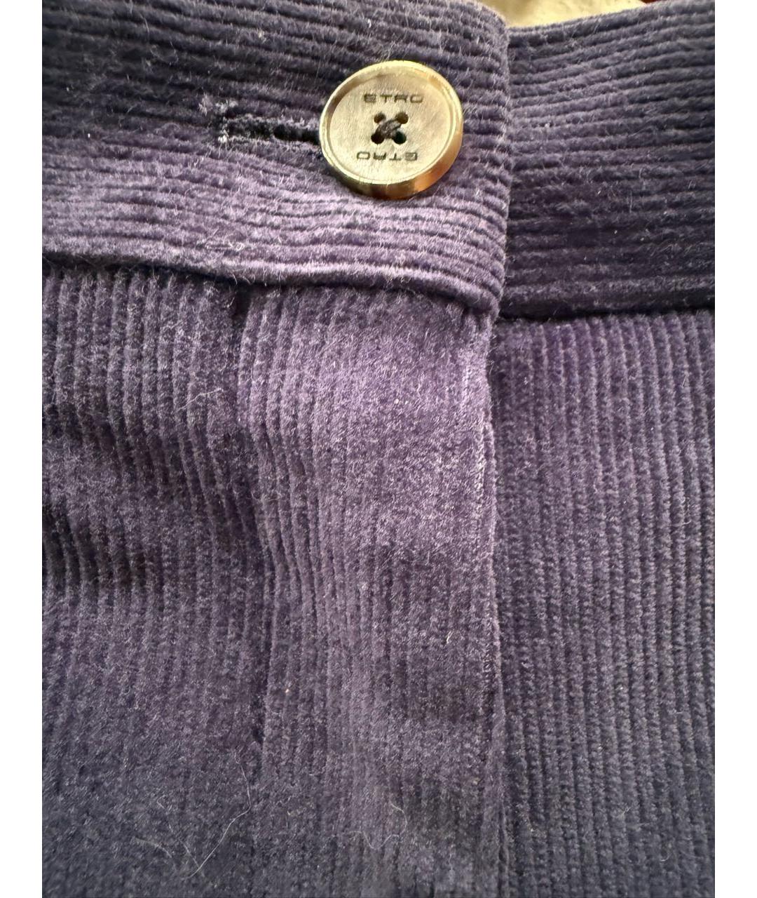 ETRO Фиолетовые хлопковые прямые брюки, фото 3