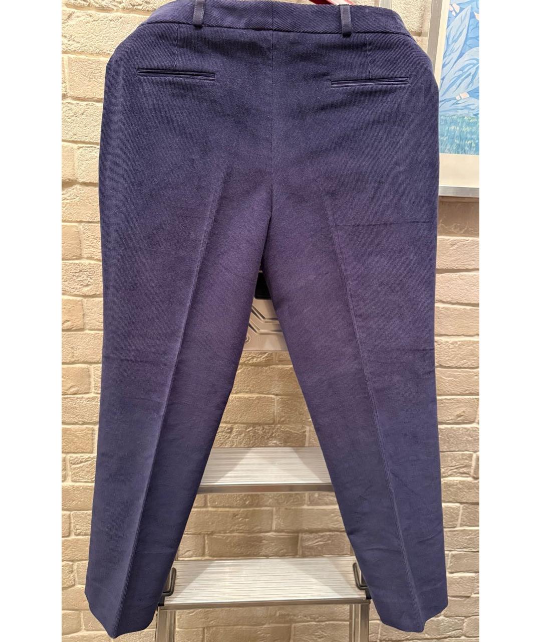 ETRO Фиолетовые хлопковые прямые брюки, фото 2