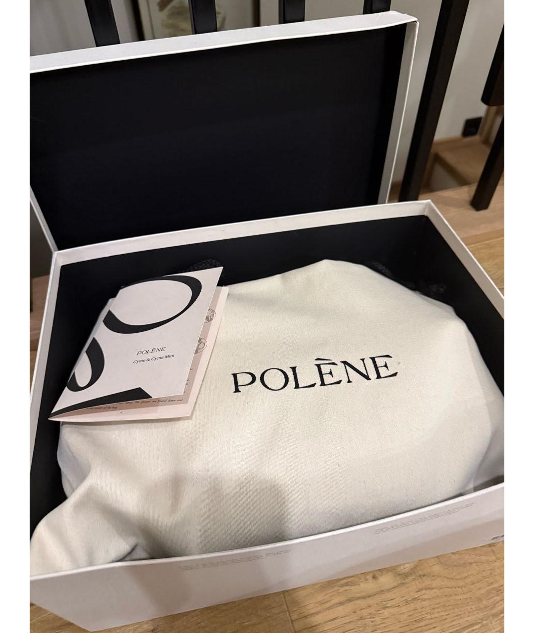 POLENE Коричневая кожаная сумка с короткими ручками, фото 5