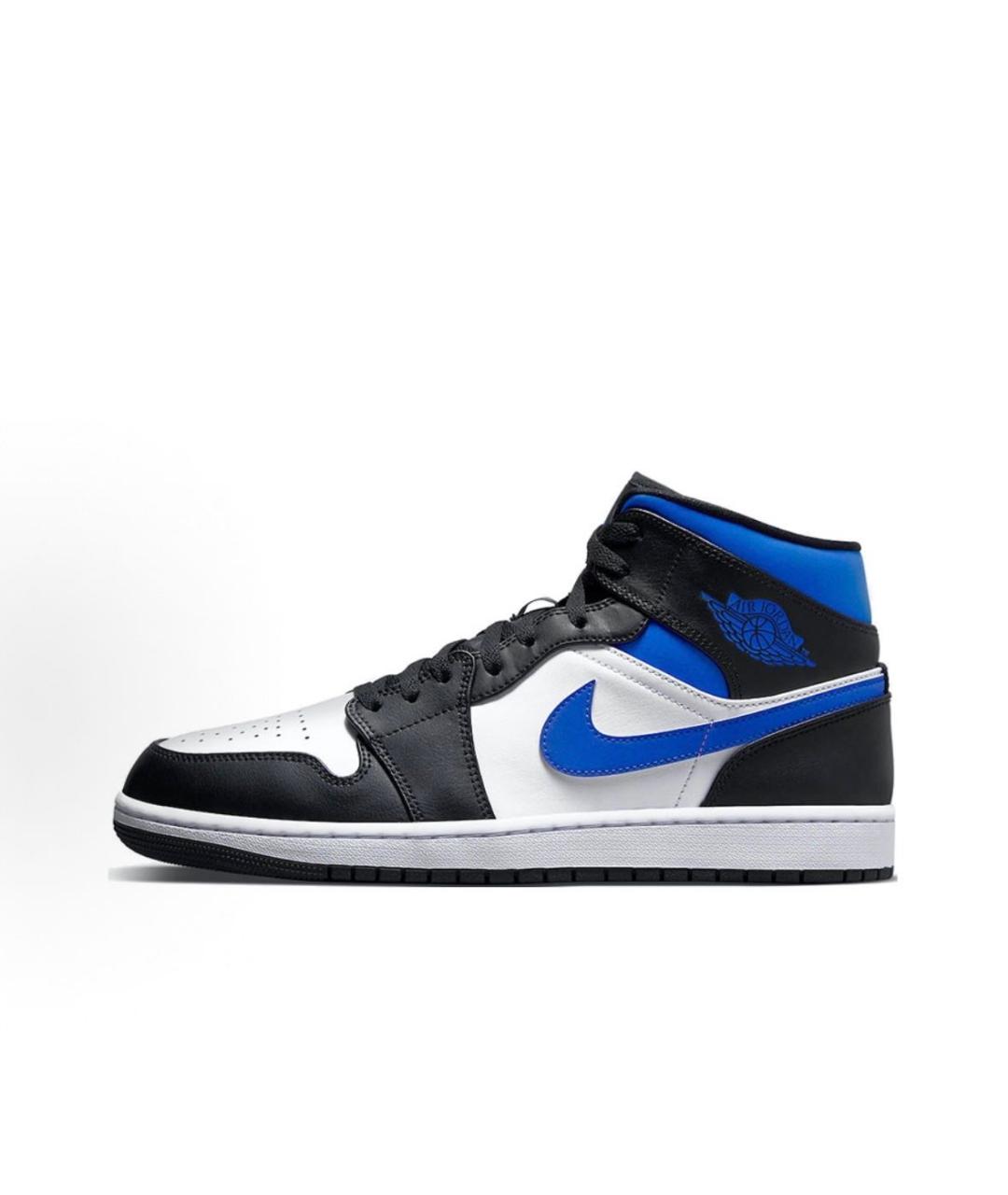 JORDAN Черные кожаные высокие кроссовки / кеды, фото 3