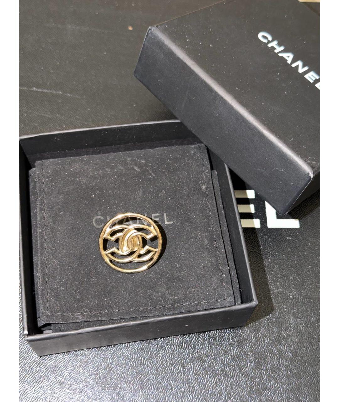 CHANEL Золотая металлическая булавка / брошь, фото 3