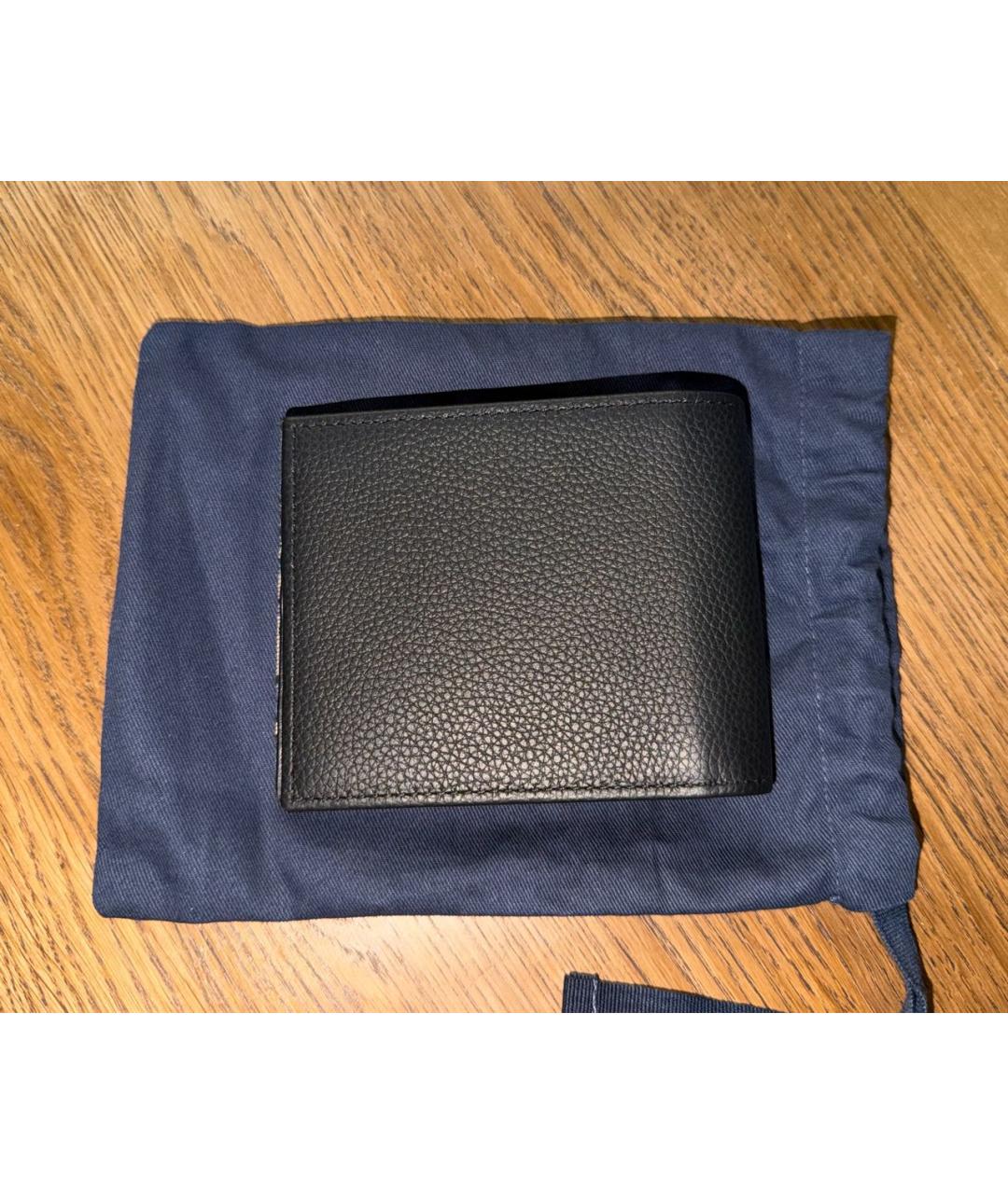 CHRISTIAN DIOR Черный кожаный кошелек, фото 2