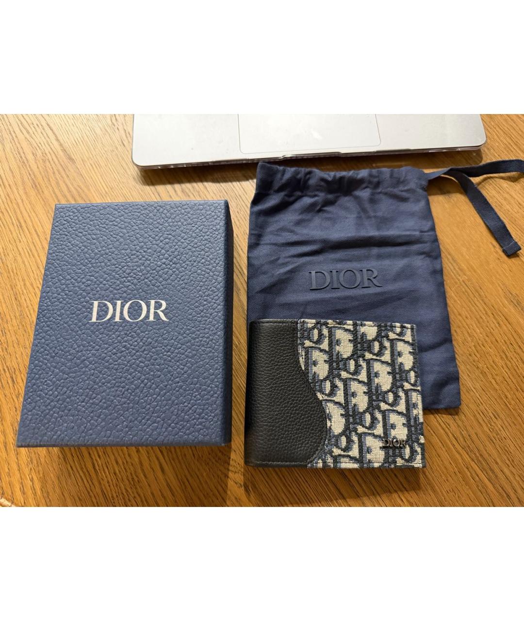 CHRISTIAN DIOR Черный кожаный кошелек, фото 4