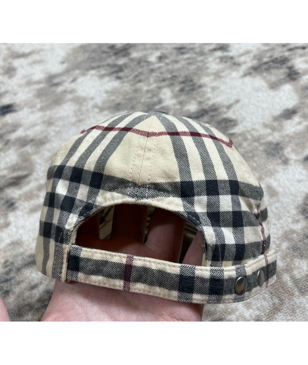 BURBERRY Бежевая хлопковая кепка, фото 4