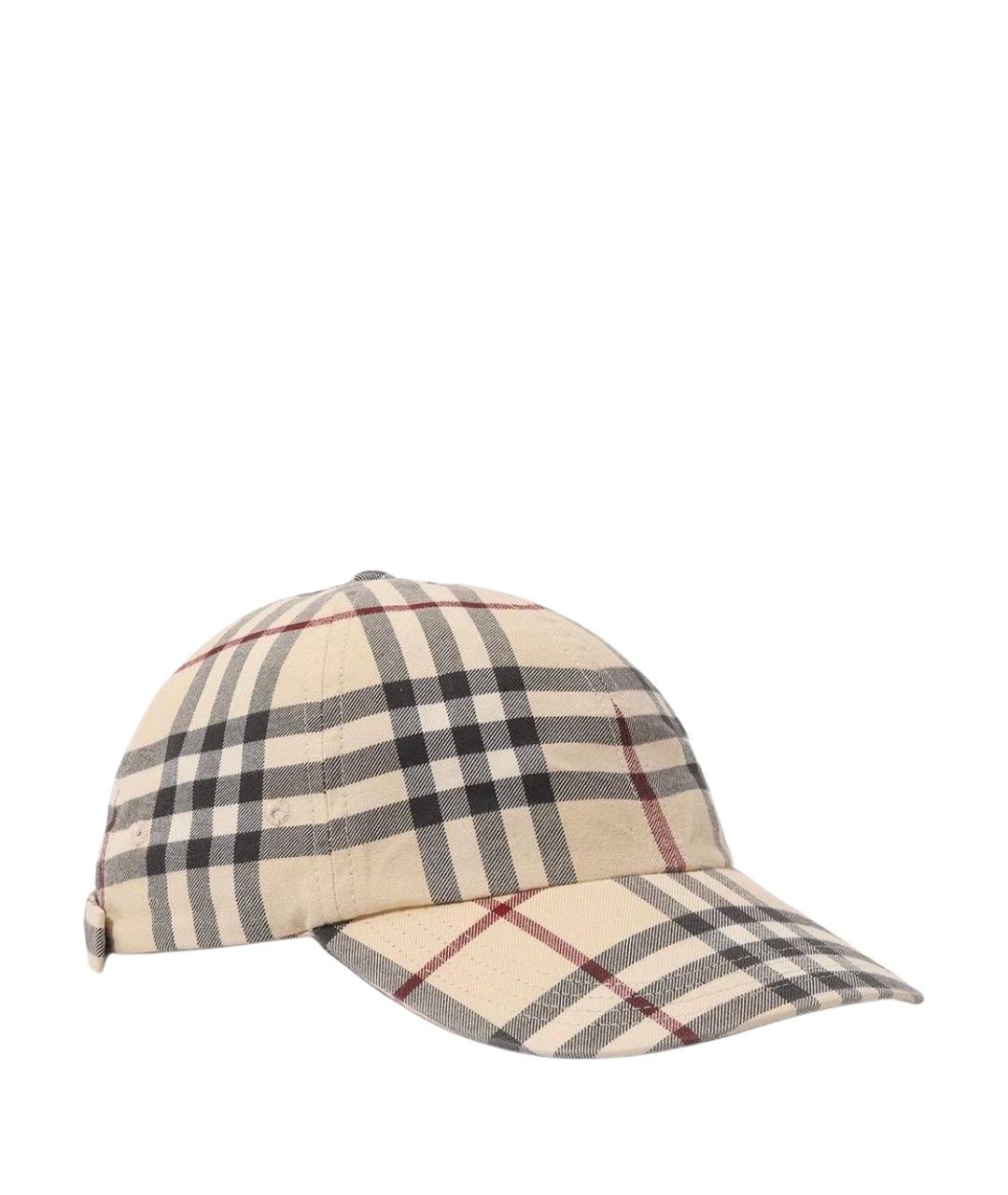 BURBERRY Бежевая хлопковая кепка, фото 1