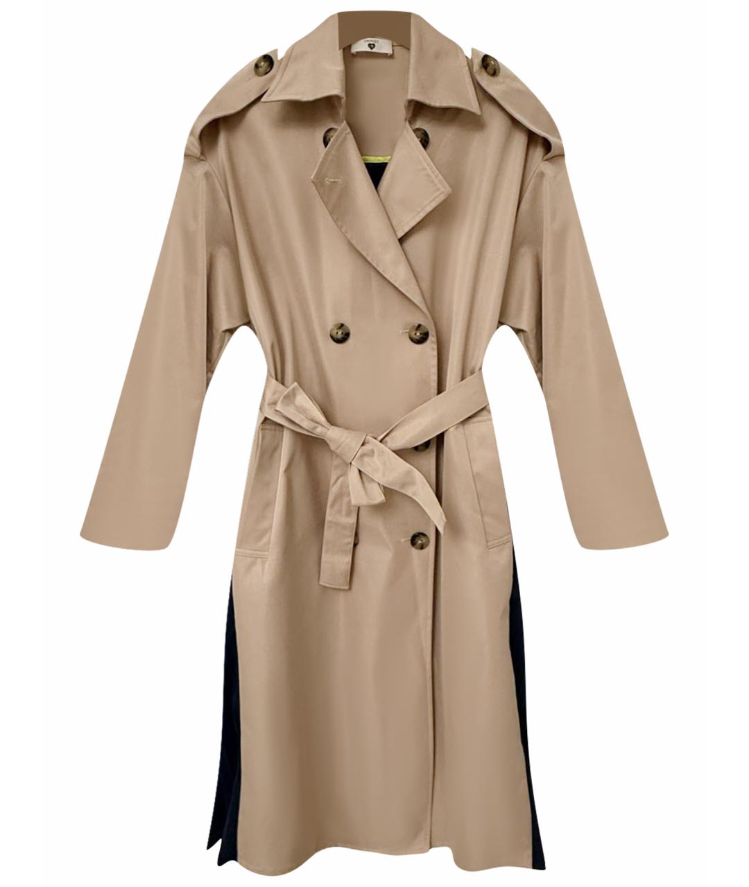 TWIN-SET Бежевый полиэстеровый тренч/плащ, фото 1