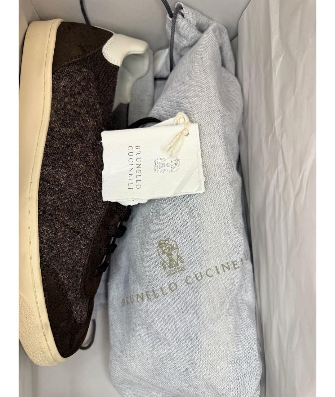 BRUNELLO CUCINELLI Коричневые замшевые низкие кроссовки / кеды, фото 7