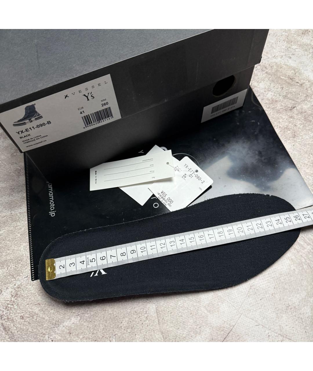 YOHJI YAMAMOTO Черные высокие кроссовки / кеды, фото 8