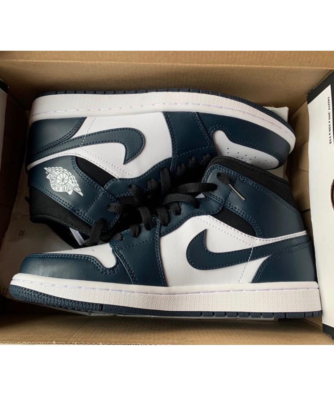 JORDAN Темно-синие кожаные кроссовки, фото 2