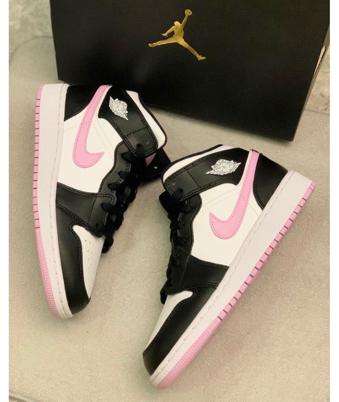 JORDAN Черные кожаные кроссовки, фото 2