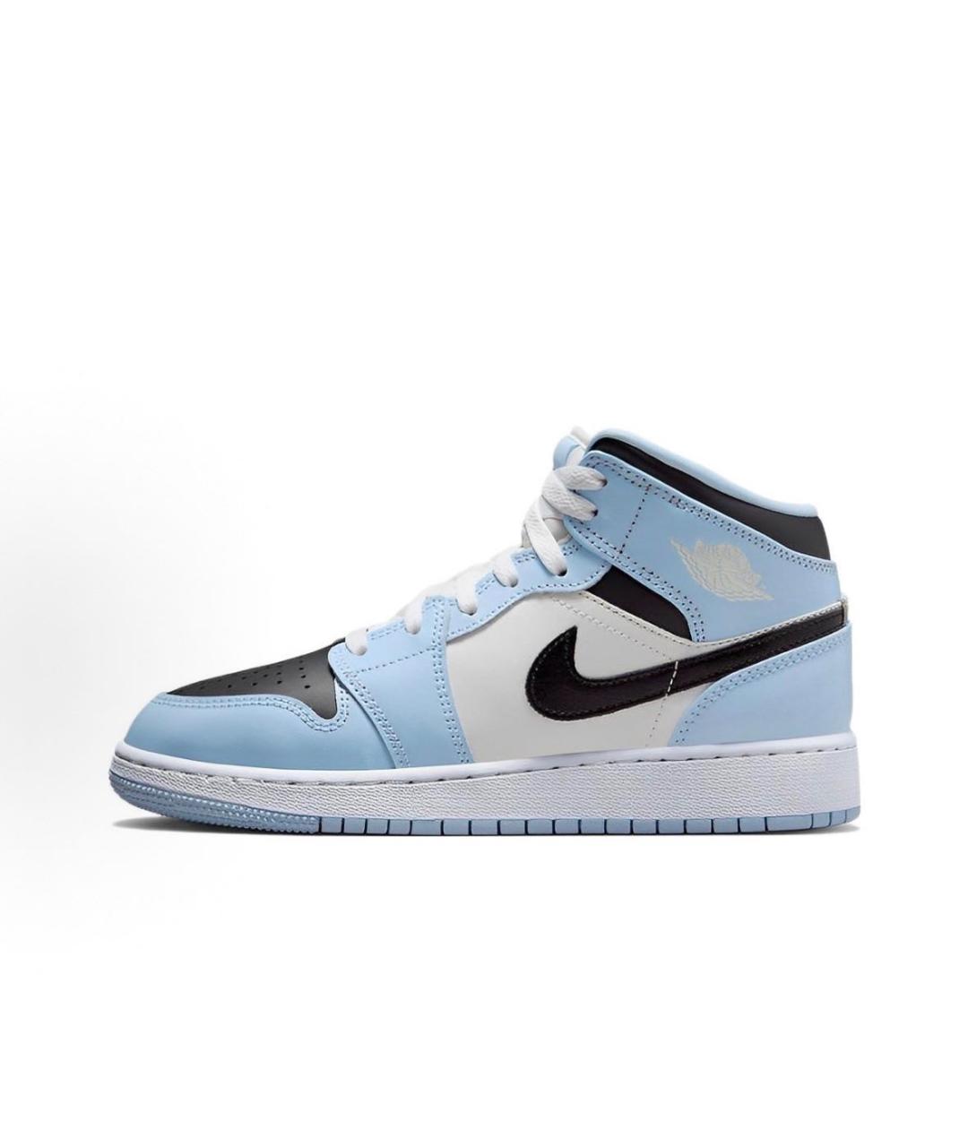 JORDAN Голубые кожаные кроссовки, фото 3