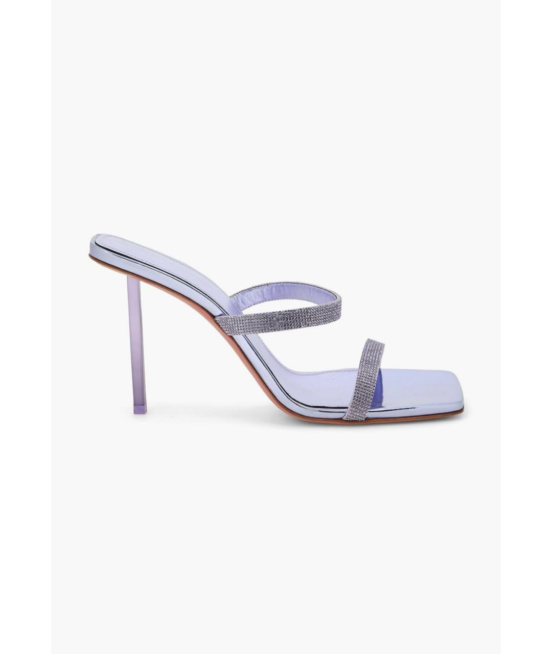 Amina Muaddi Фиолетовые кожаные мюли, фото 5