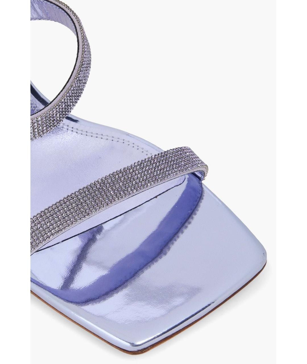 Amina Muaddi Фиолетовые кожаные мюли, фото 3