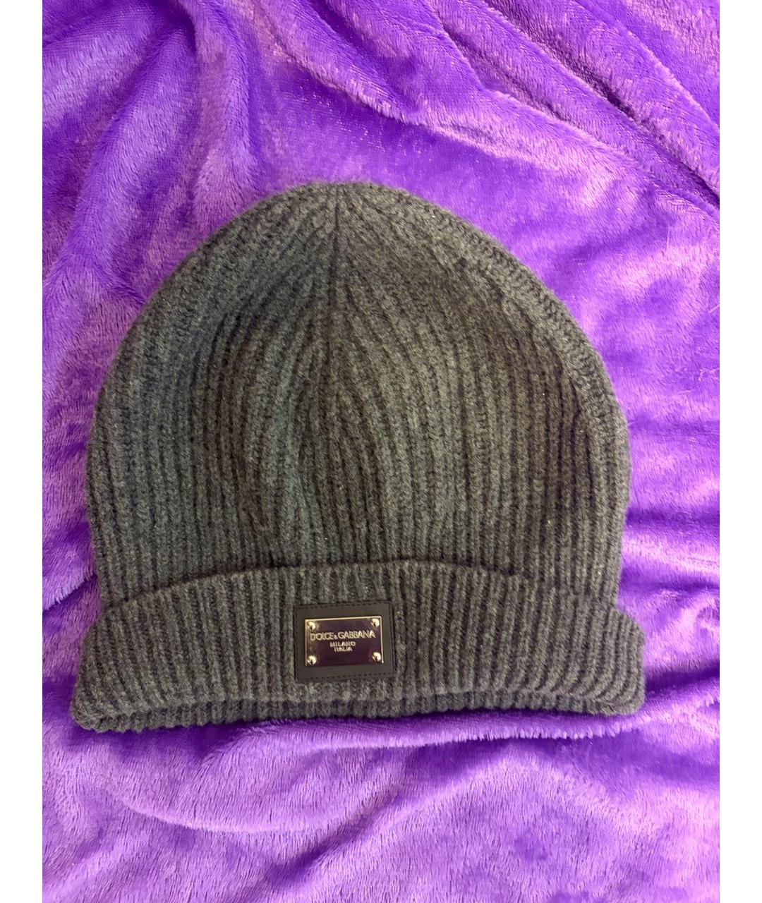 DOLCE&GABBANA Серая кашемировая шапка, фото 6