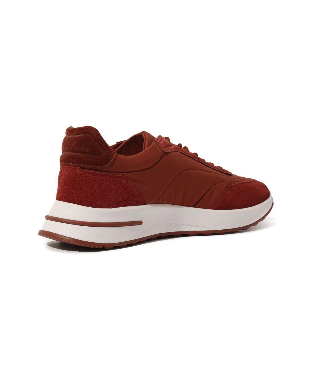 LORO PIANA Бордовые низкие кроссовки / кеды, фото 4