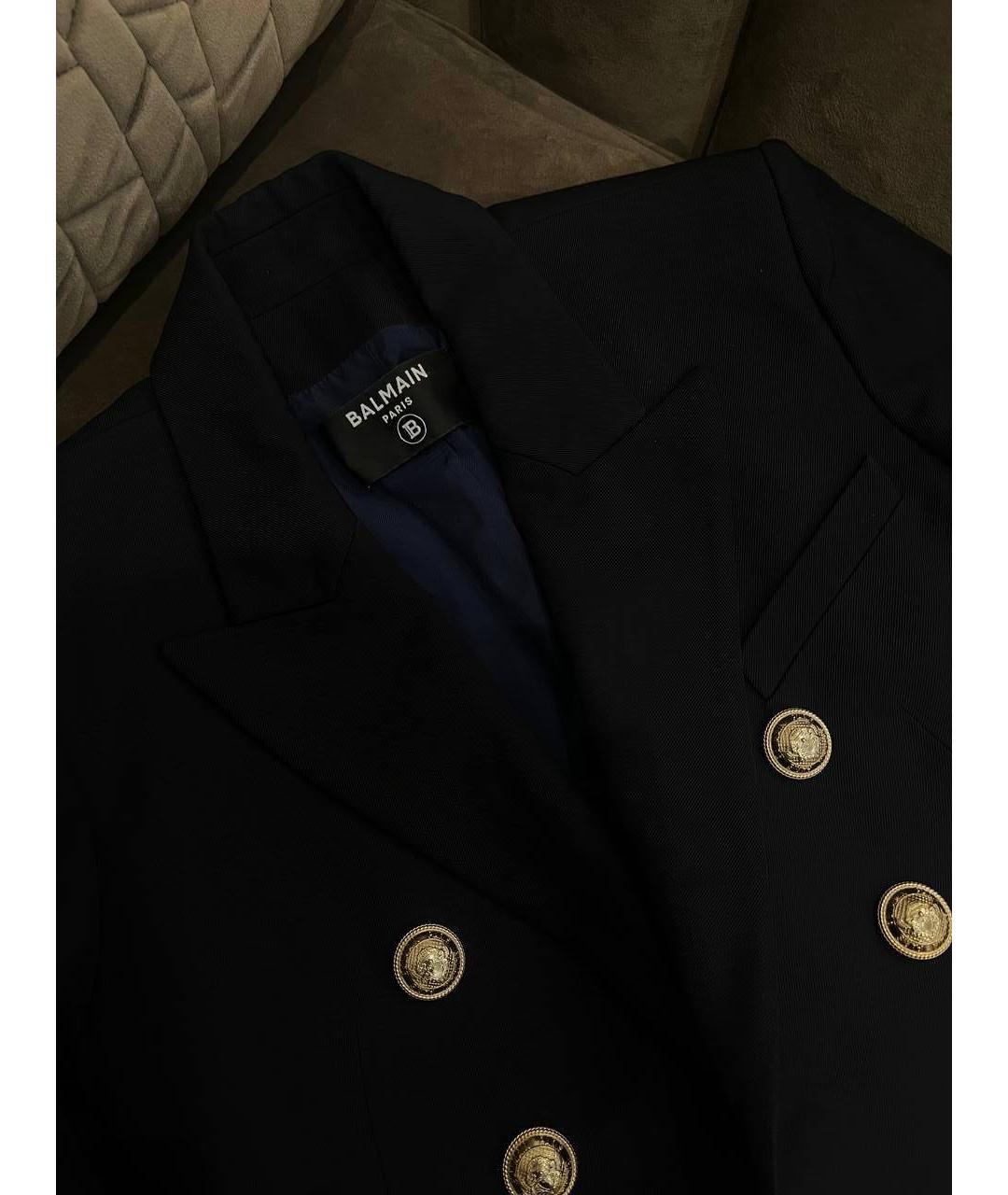 BALMAIN Темно-синий шерстяной жакет/пиджак, фото 3