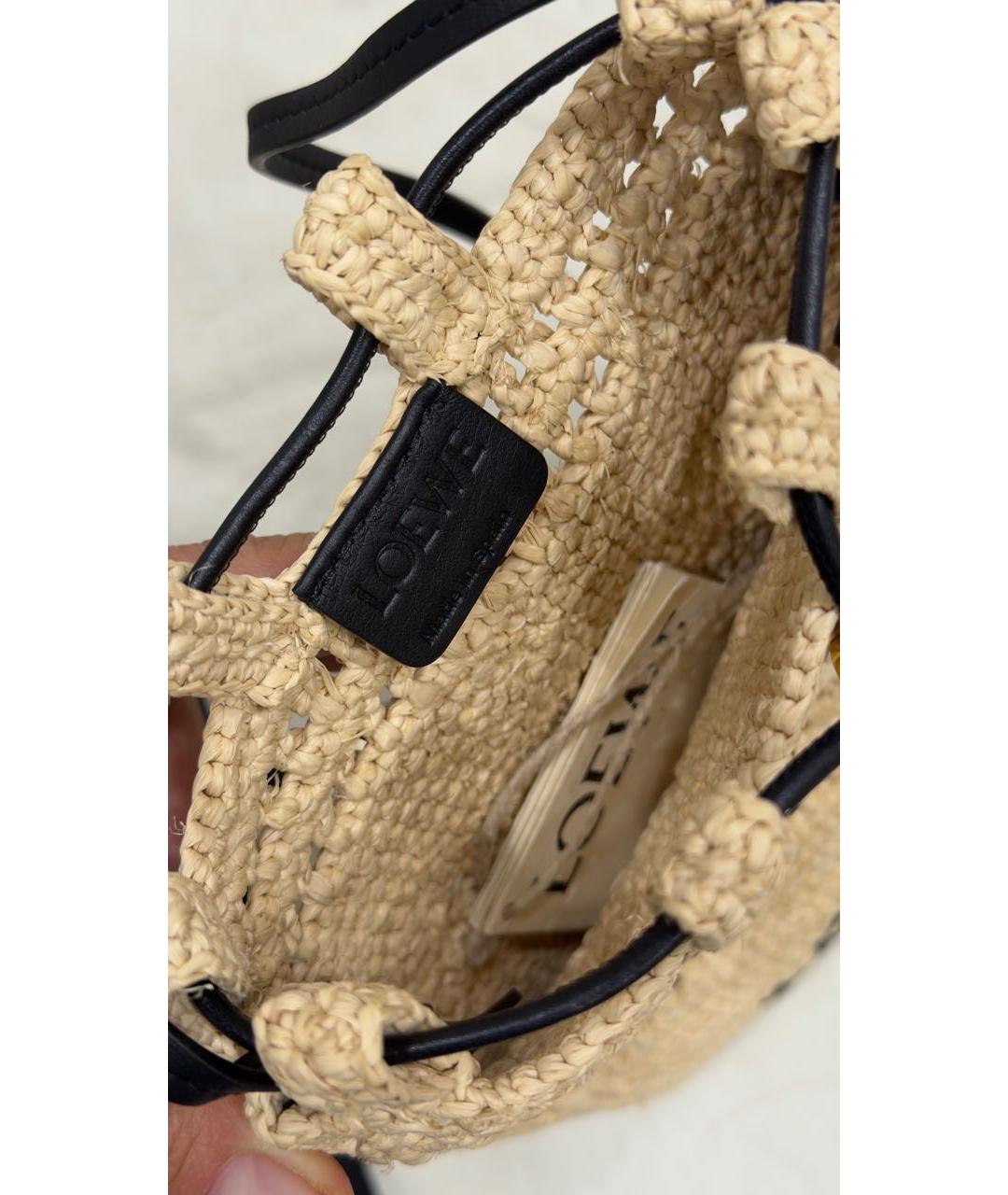 LOEWE Бежевая пелетеная сумка через плечо, фото 4