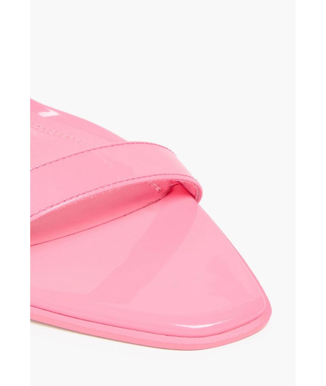 Amina Muaddi Розовые босоножки из лакированной кожи, фото 3