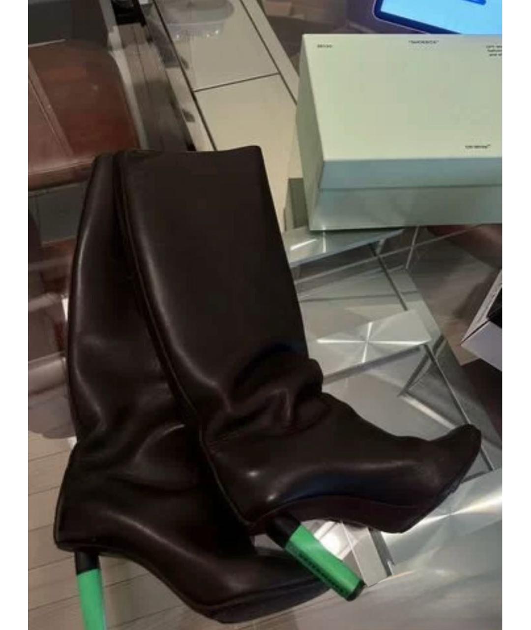 VETEMENTS Коричневые кожаные сапоги, фото 4