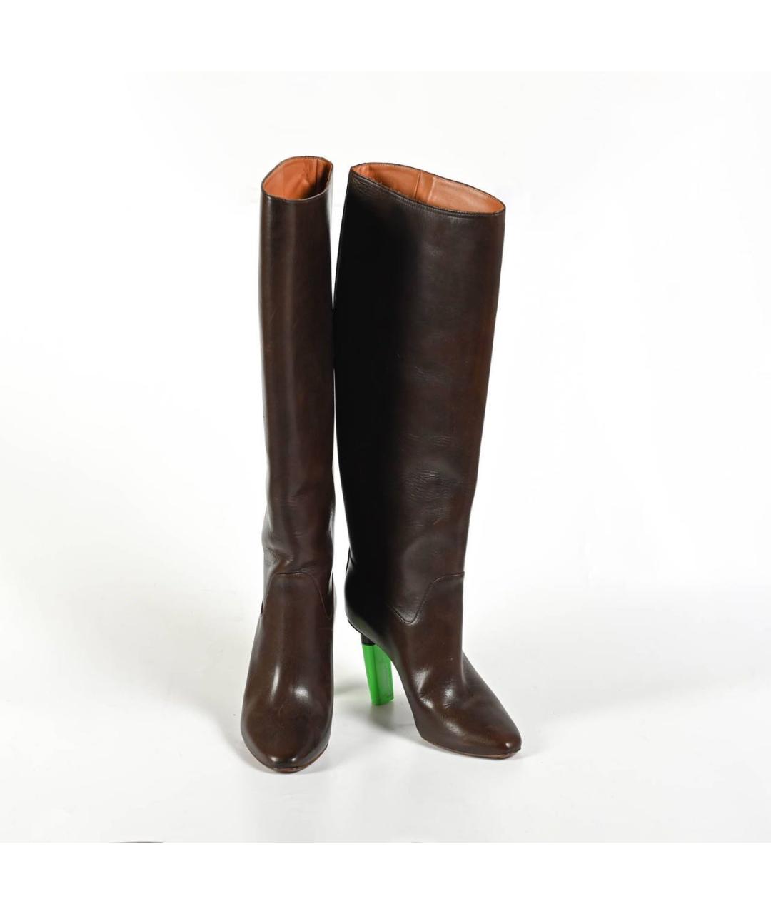 VETEMENTS Коричневые кожаные сапоги, фото 2