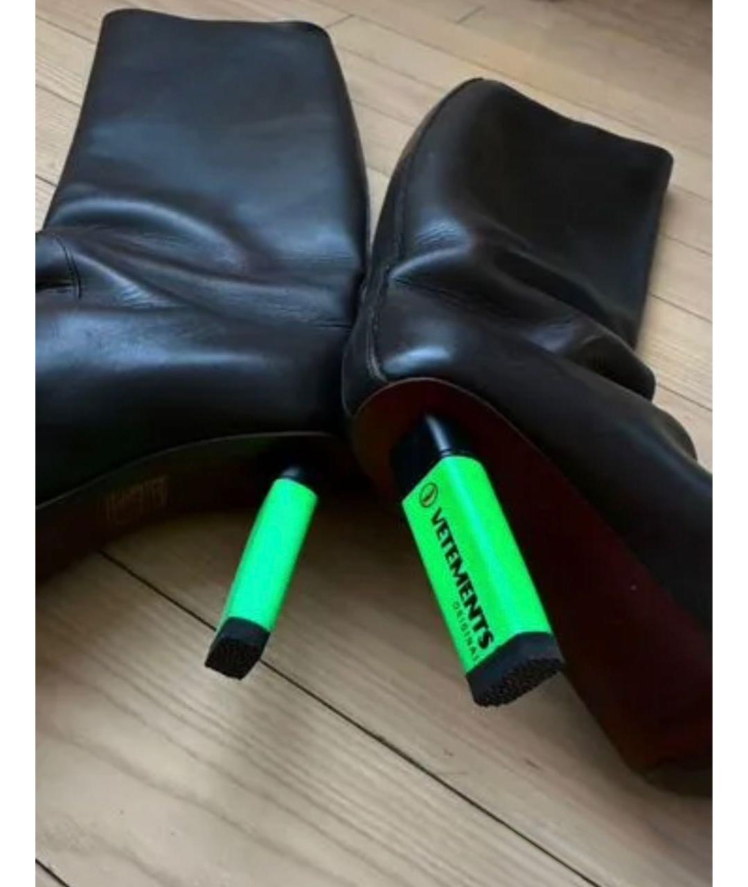 VETEMENTS Коричневые кожаные сапоги, фото 3