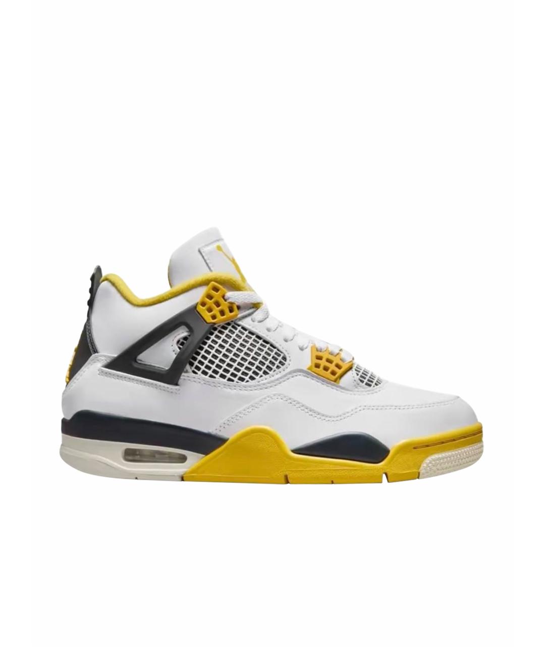JORDAN Желтые кожаные высокие кроссовки / кеды, фото 1