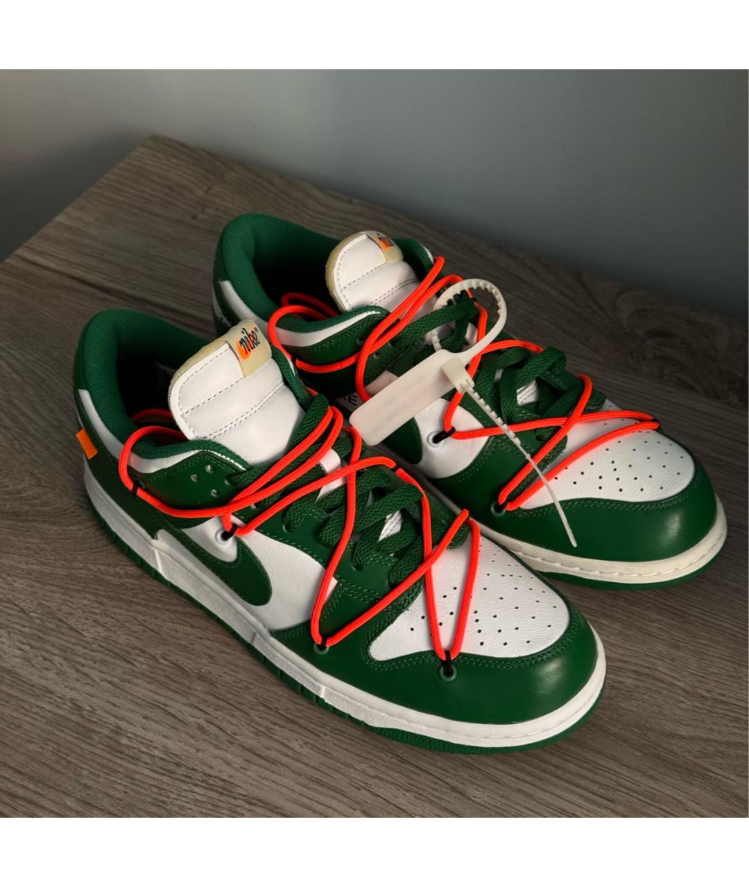 NIKE X OFF-WHITE Белые кожаные низкие кроссовки / кеды, фото 2