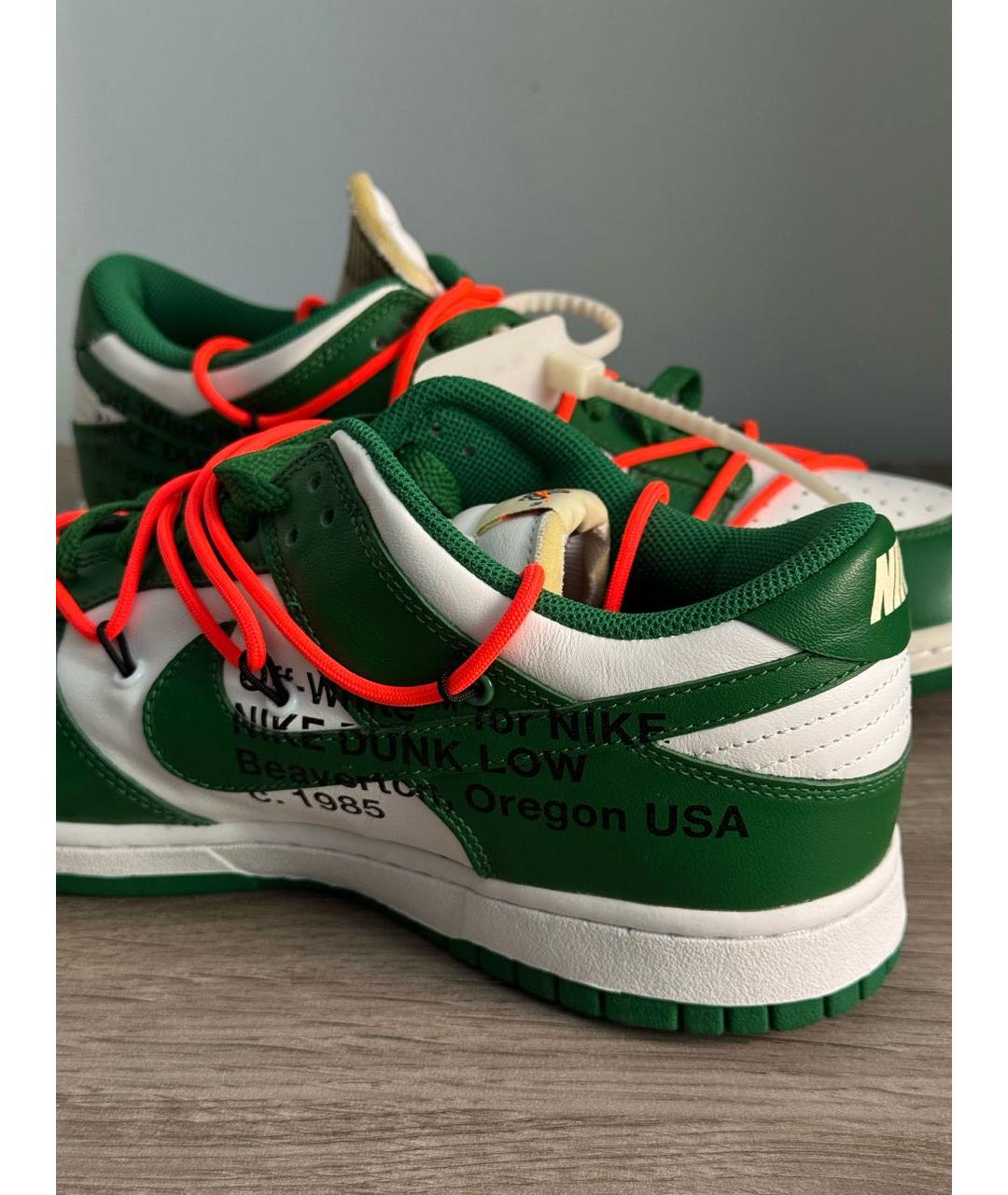 NIKE X OFF-WHITE Белые кожаные низкие кроссовки / кеды, фото 5