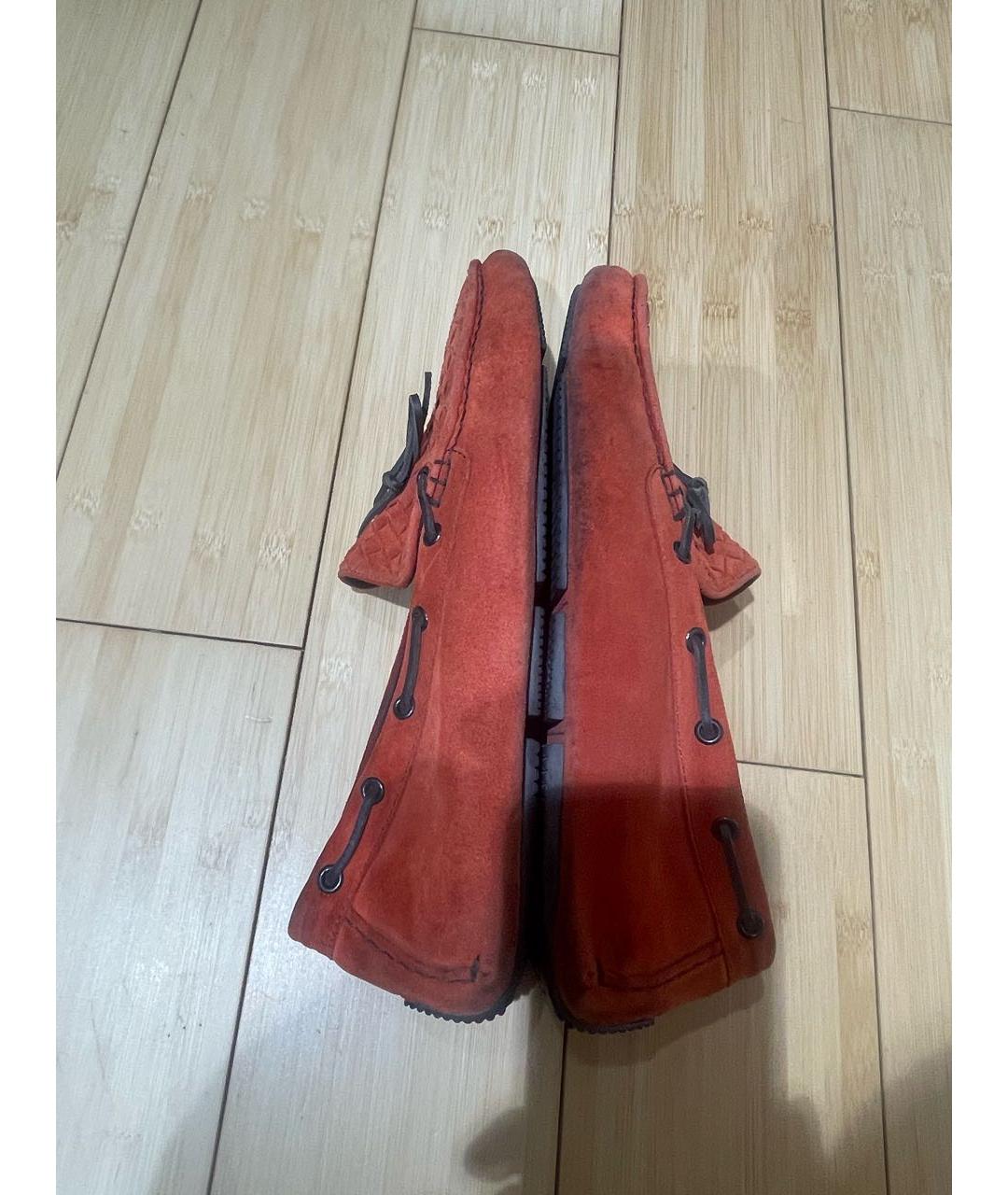 BOTTEGA VENETA Красные замшевые мокасины, фото 6