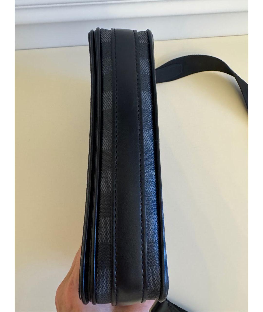 LOUIS VUITTON Антрацитовая кожаная сумка на плечо, фото 5