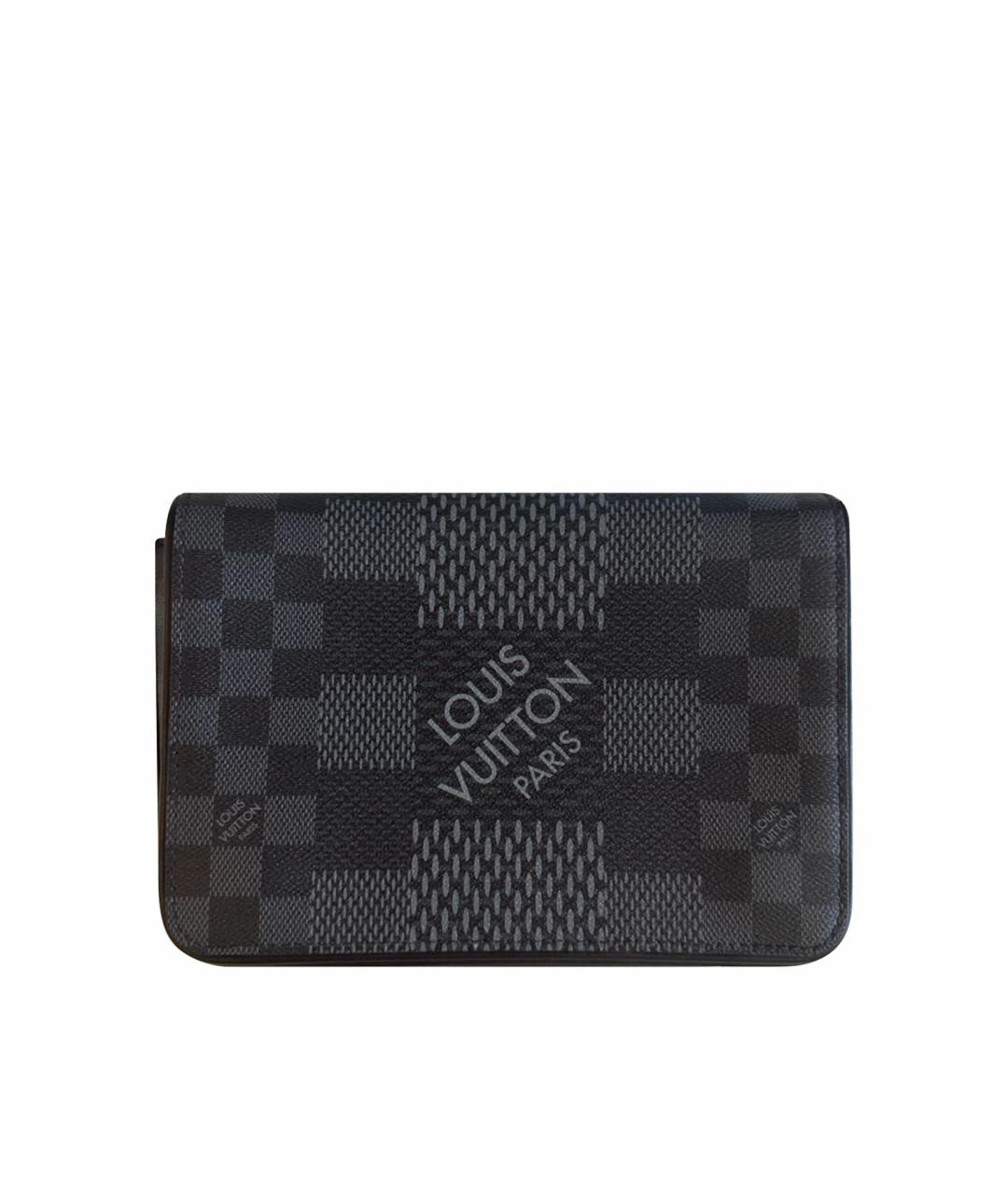 LOUIS VUITTON Антрацитовая кожаная сумка на плечо, фото 1