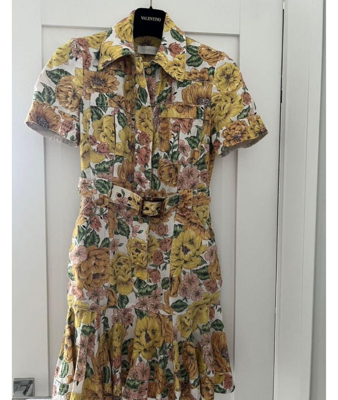 ZIMMERMANN Мульти льняное повседневное платье, фото 7