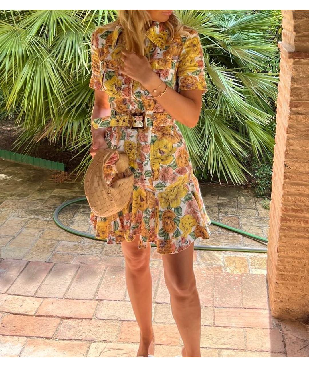 ZIMMERMANN Мульти льняное повседневное платье, фото 4