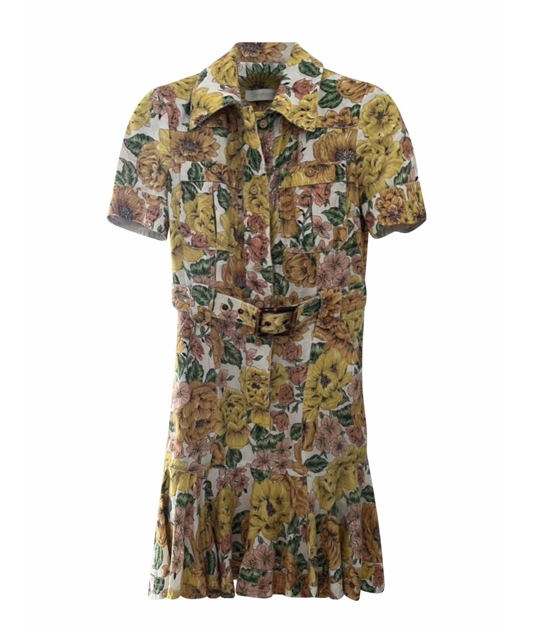 ZIMMERMANN Мульти льняное повседневное платье, фото 1