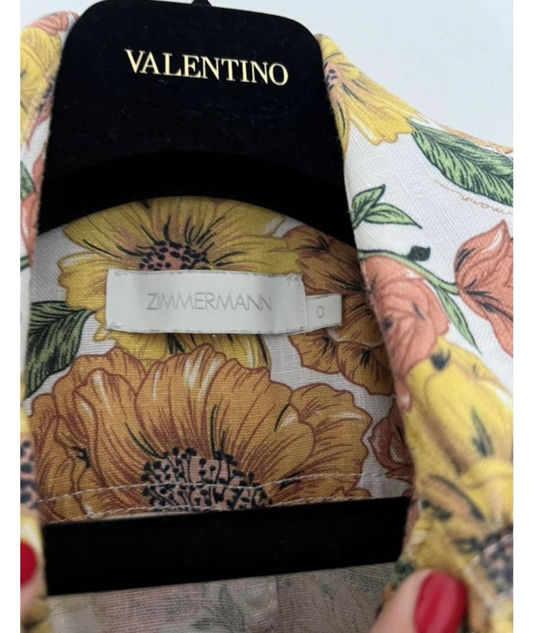 ZIMMERMANN Мульти льняное повседневное платье, фото 3