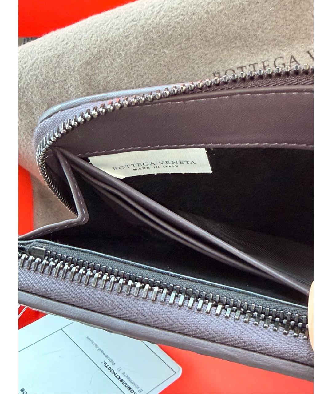 BOTTEGA VENETA Коричневый кожаный кошелек, фото 6