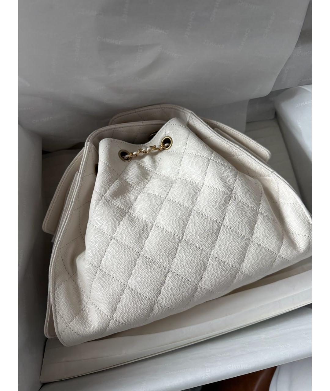 CHANEL Белая кожаная сумка на плечо, фото 2