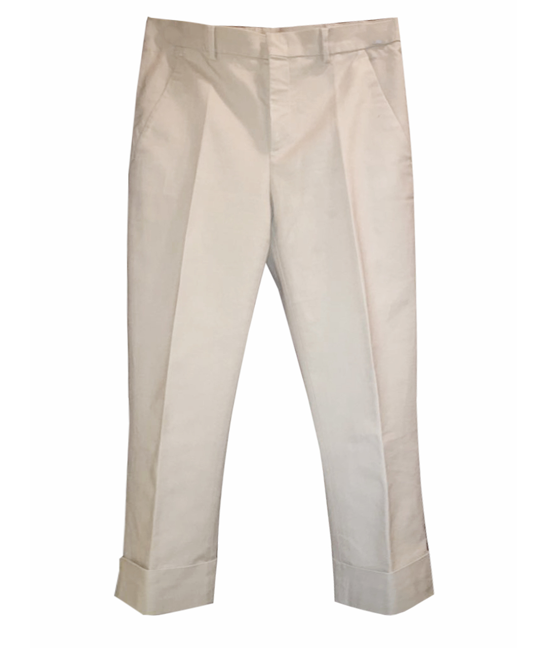 RED VALENTINO Бежевые хлопко-эластановые брюки узкие, фото 1