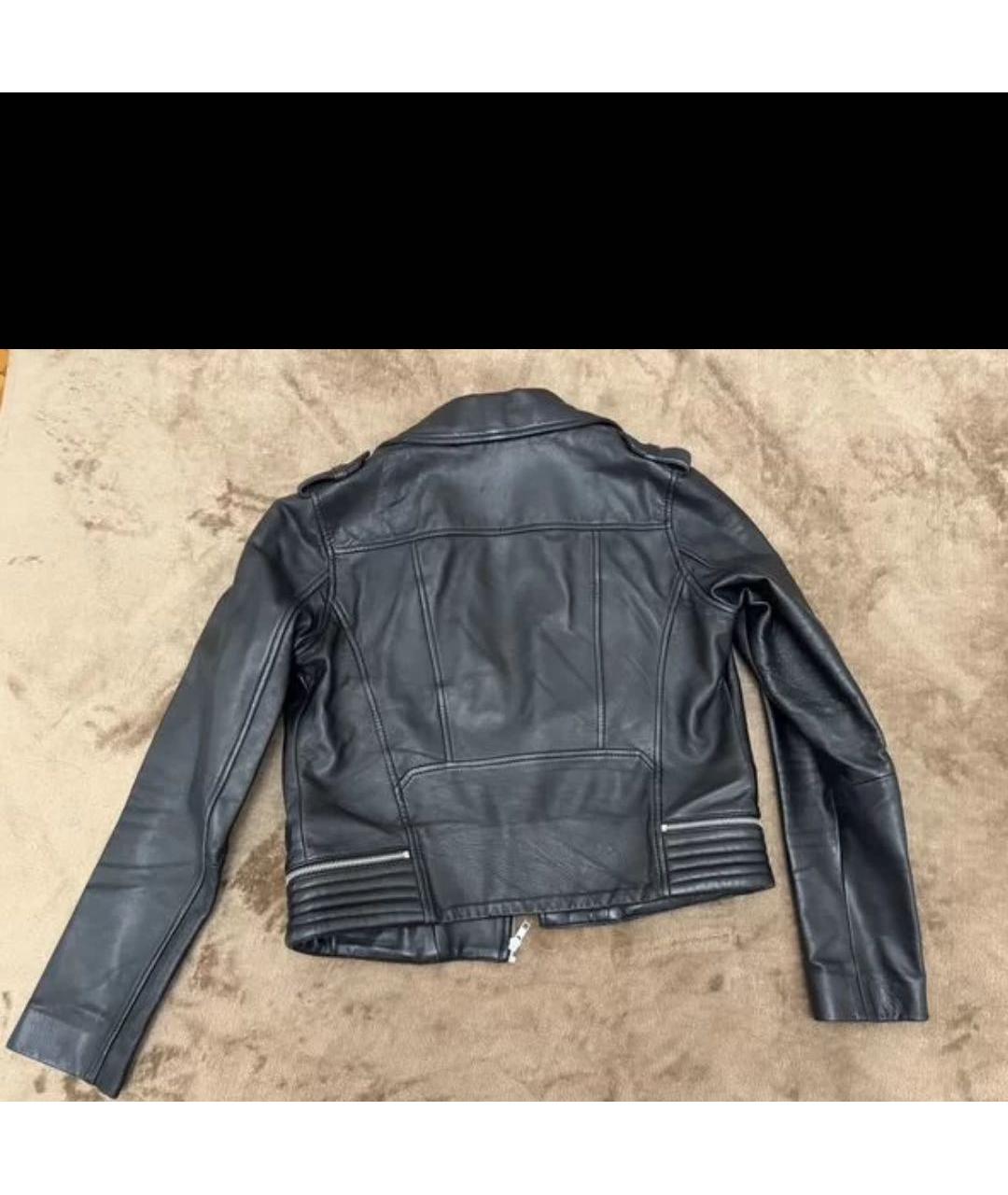 MAJE Черная кожаная куртка, фото 2