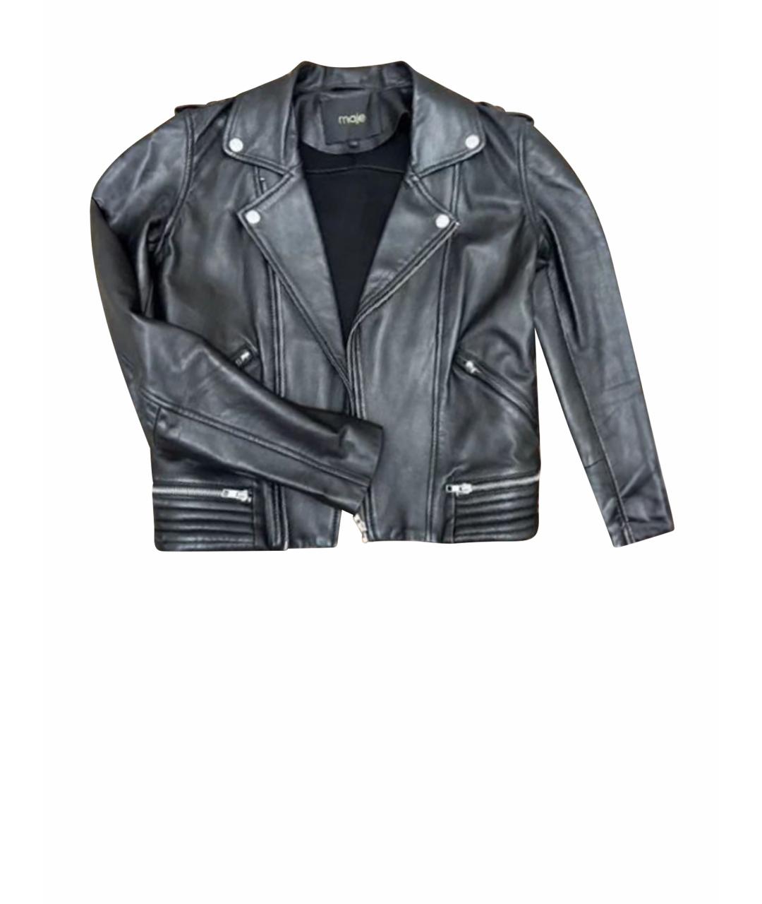 MAJE Черная кожаная куртка, фото 1