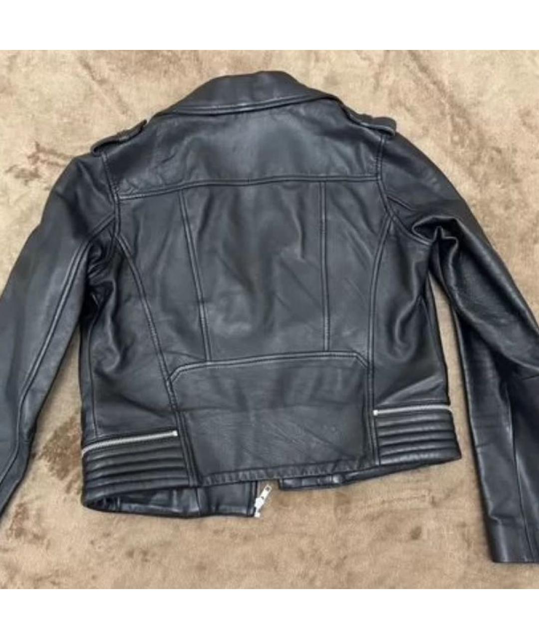 MAJE Черная кожаная куртка, фото 3