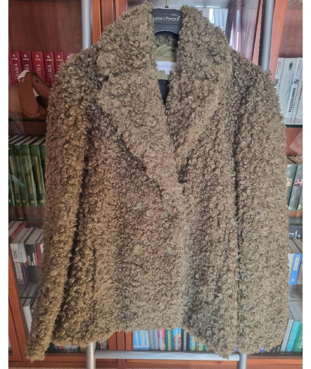 PATRIZIA PEPE Хаки полиэстеровая шуба, фото 10