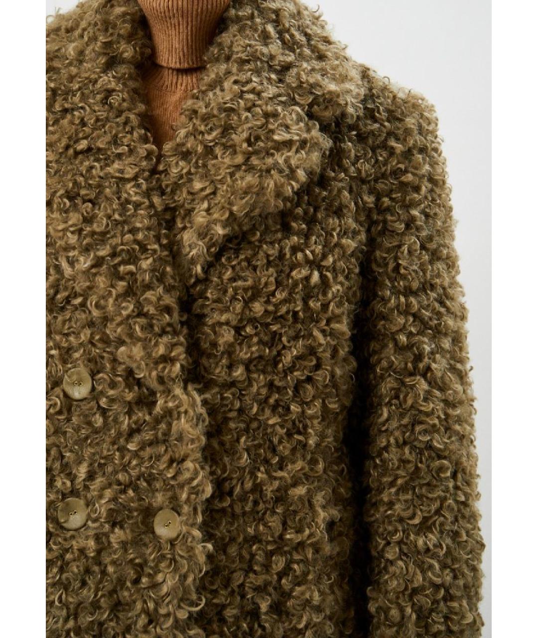 PATRIZIA PEPE Хаки полиэстеровая шуба, фото 5