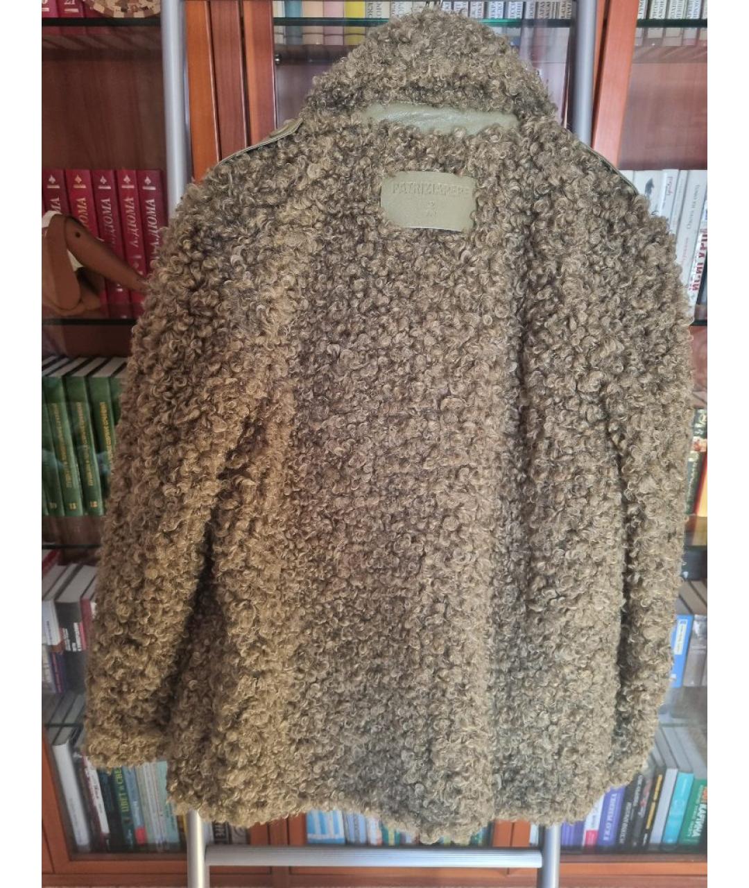 PATRIZIA PEPE Хаки полиэстеровая шуба, фото 2