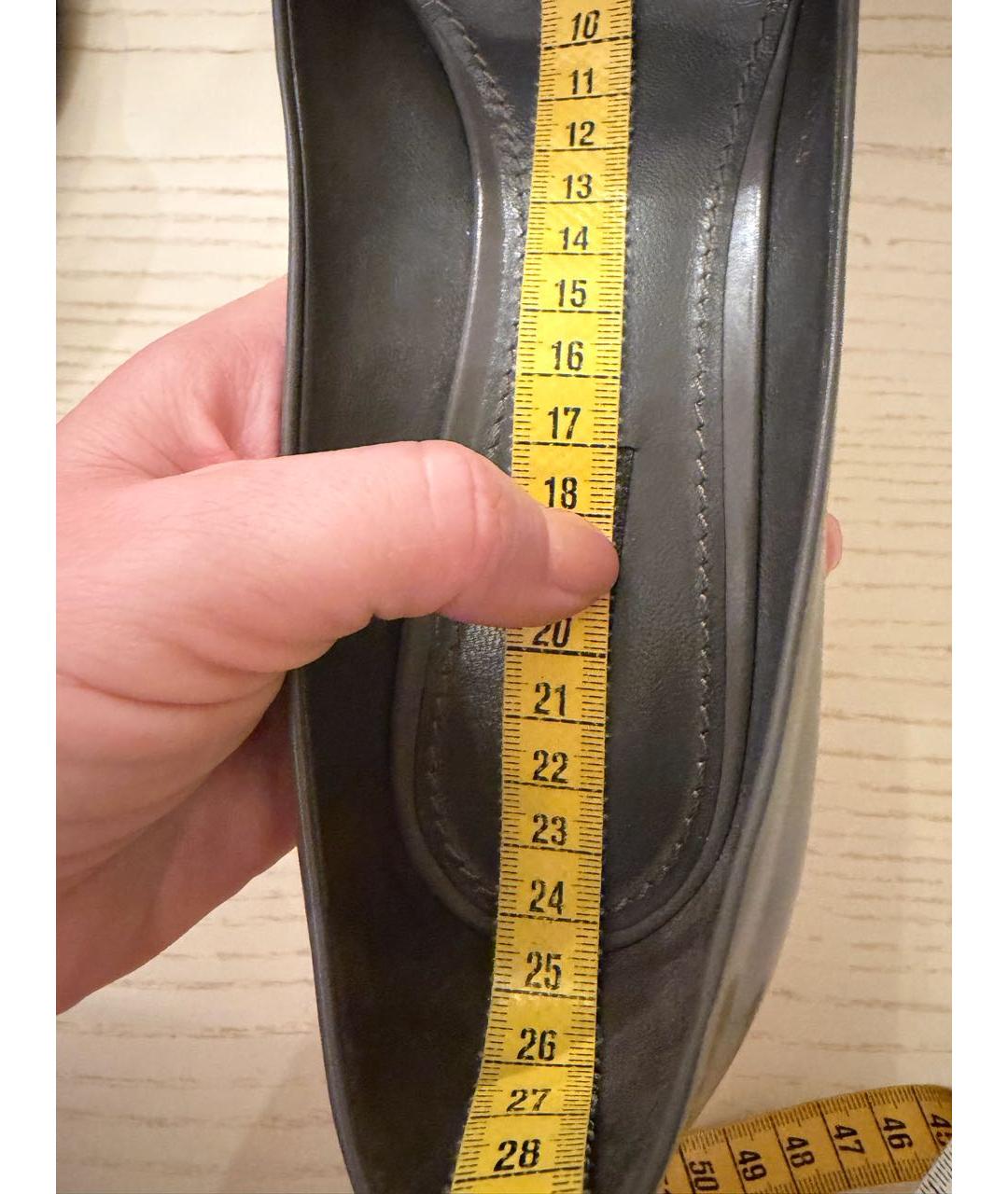 LOUIS VUITTON Серые кожаные туфли, фото 8