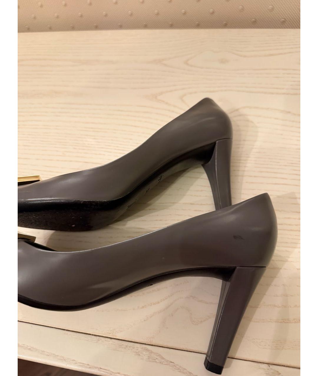 LOUIS VUITTON Серые кожаные туфли, фото 5