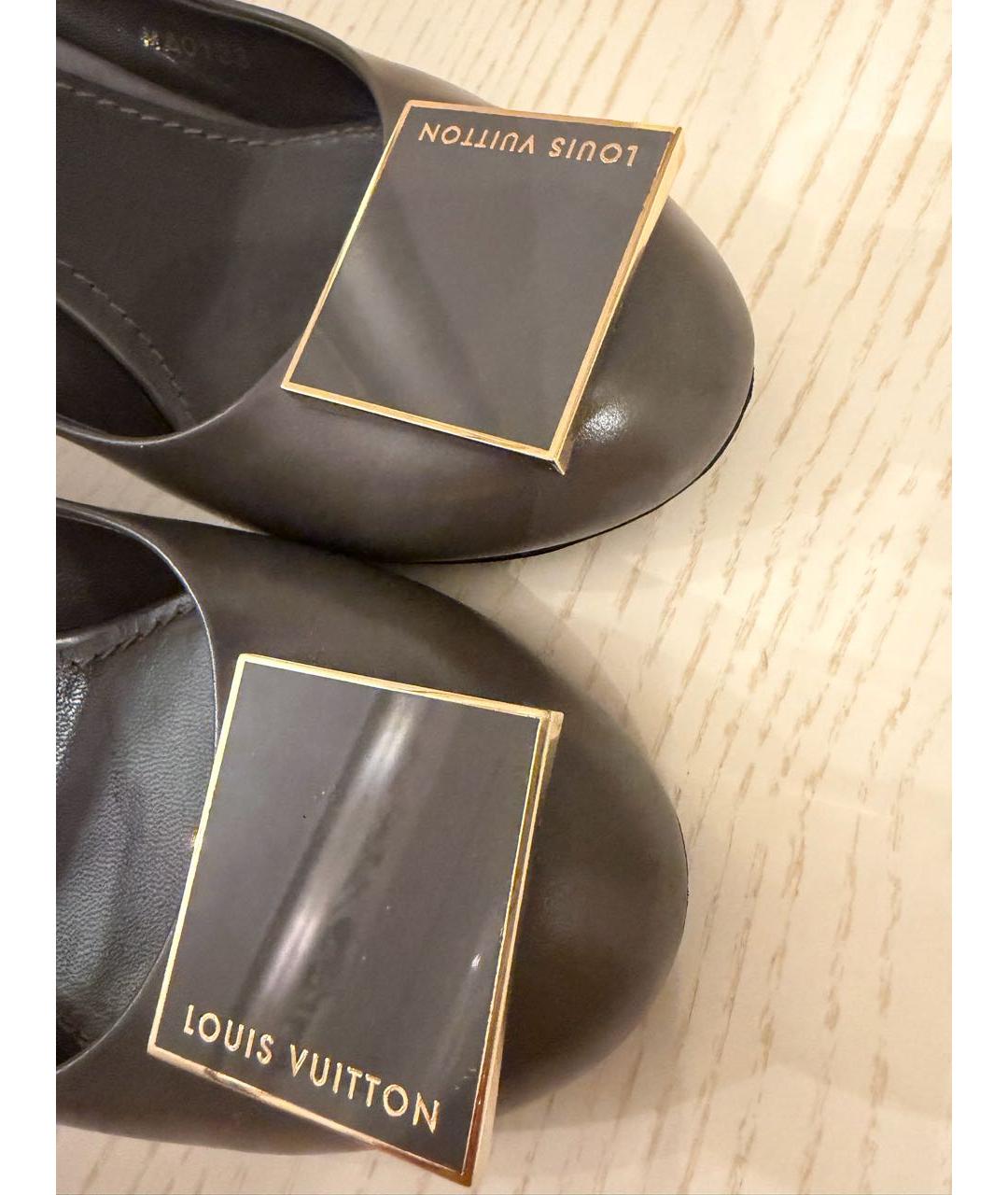 LOUIS VUITTON Серые кожаные туфли, фото 3